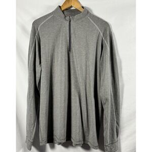 Tasc Performance Tech Quarter Zip Shirt Men's Large Gray Organic Cotton Bamboo